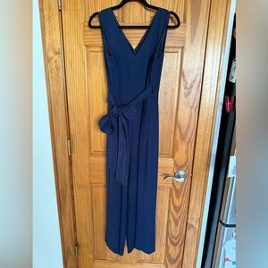 J. Crew Deep Blue V-Neck Jumpsuit